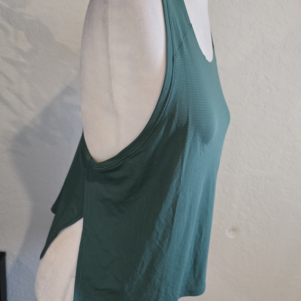 Athleta Women's Grid Knit Singlet Tank Trillium Green Yoga Athleisure L - Picture 10 of 10